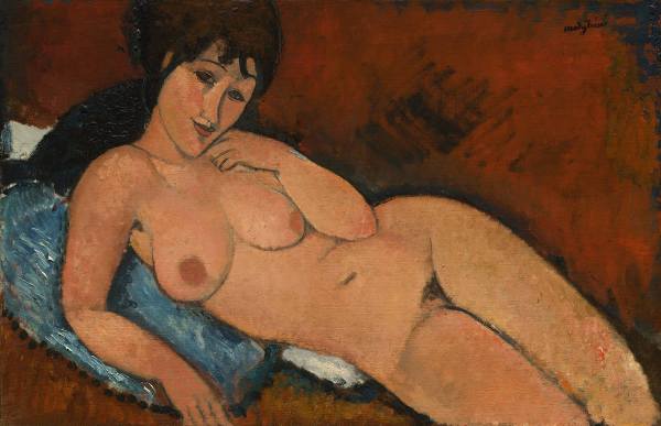 Ameodeo Modigliani...Nude on a blue cushion 1917